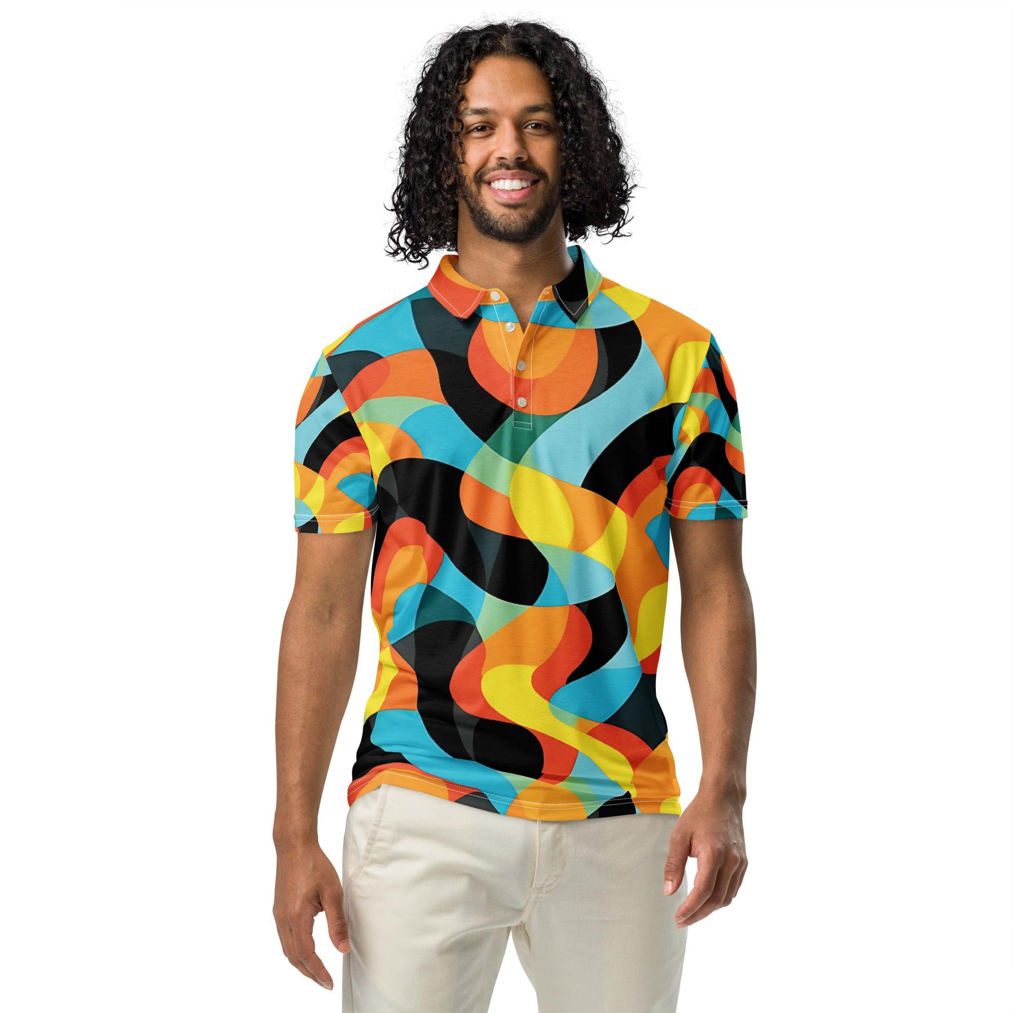 Vibrant Abstract Polo for Raves and Festivals