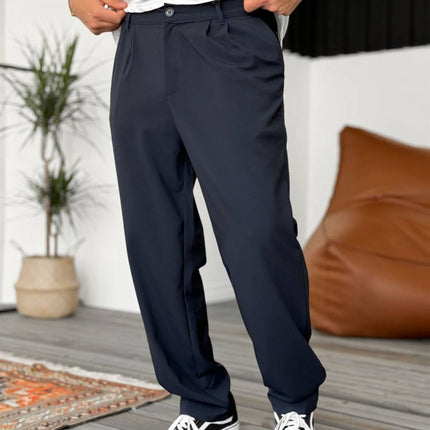 Modern Essential Men's Pleated Trousers – Tailored Comfort for Everyday Refinement
