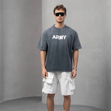 Men's Oversize 'ARMY' Graphic T-Shirt – Anti-War Statement Tee