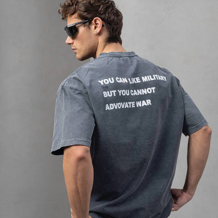 Men's Oversize 'ARMY' Graphic T-Shirt – Anti-War Statement Tee