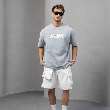 Men's Oversize 'ARMY' Graphic T-Shirt – Anti-War Statement Tee