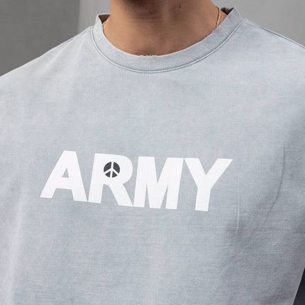Men's Oversize 'ARMY' Graphic T-Shirt – Anti-War Statement Tee