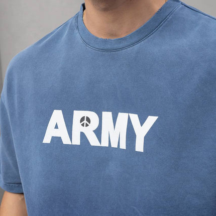 Men's Oversize 'ARMY' Graphic T-Shirt – Anti-War Statement Tee
