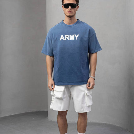 Men's Oversize 'ARMY' Graphic T-Shirt – Anti-War Statement Tee