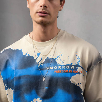 Men's Oversize Graphic T-Shirt – '2MORROW FREEDOM'