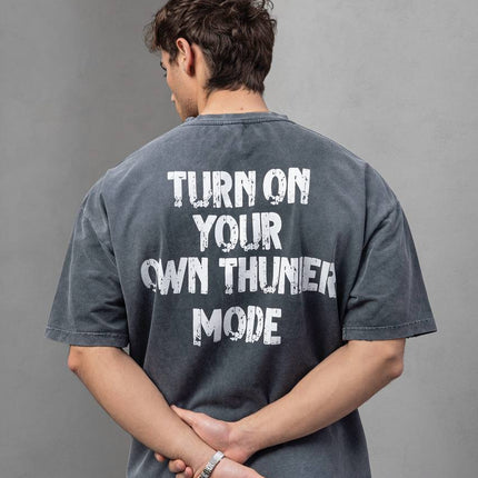 Men's Oversize Graphic T-Shirt – Thunder Mode