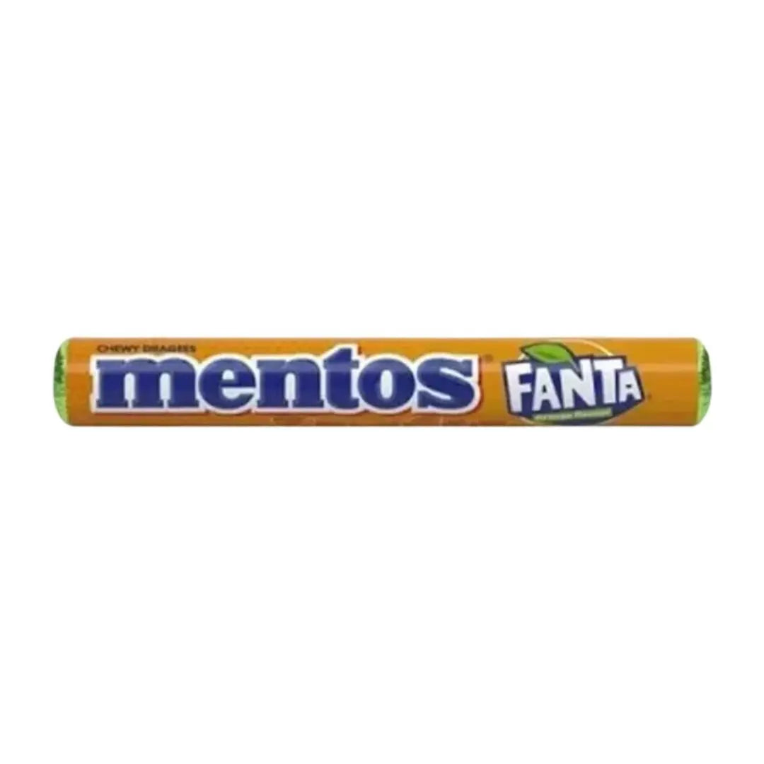 Mentos Fanta Orange Chewy Dragees – 37.5g Candy Roll (Finland)