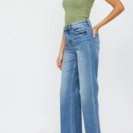 Mica Stretch High-Rise Wide Leg Jeans