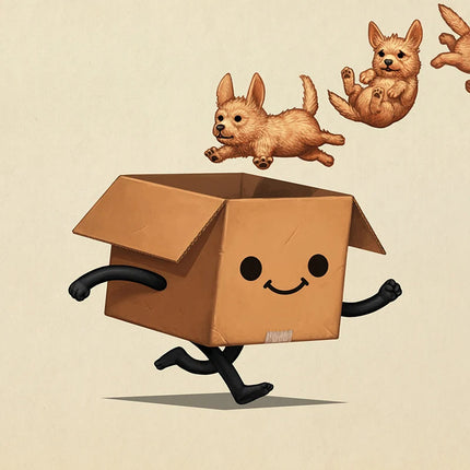 Mike Mitchell "Boxo III (Raining Pups)" Print
