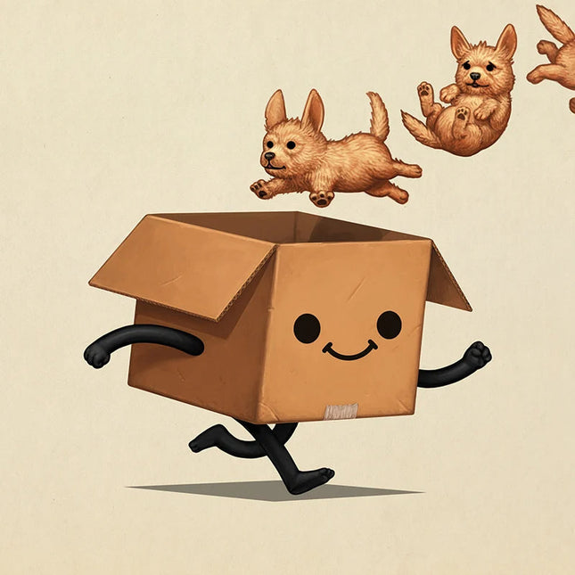 Mike Mitchell "Boxo III (Raining Pups)" Print