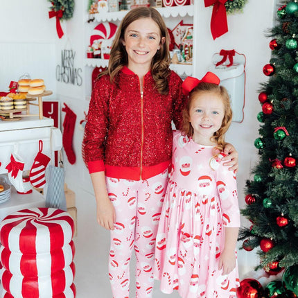 Jingle Bells 3/4 Sleeve Pocket Twirl Dress