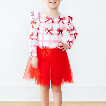 Bow La La L/S Flutter Sleeve Leotard