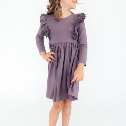 Vintage Violet L/S Ruffle Twirl Dress