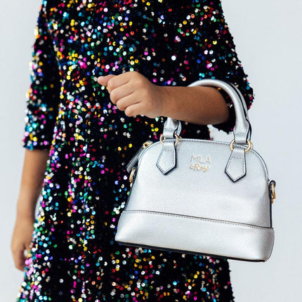 Silver Metallic Girl's Crossbody Purse