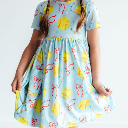 Softball Sweetie S/S Pocket Twirl Dress