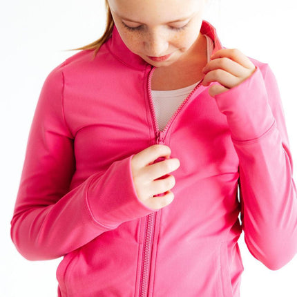 Fuchsia Flash Full-Zip Ruffle Active Jacket