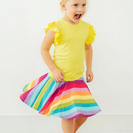 Yellow S/S Ruffle Tee