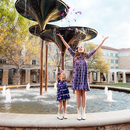 TCU Purple Frog Flutter Twirl Dress