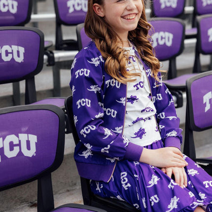 TCU Purple Frog Satin Jacket