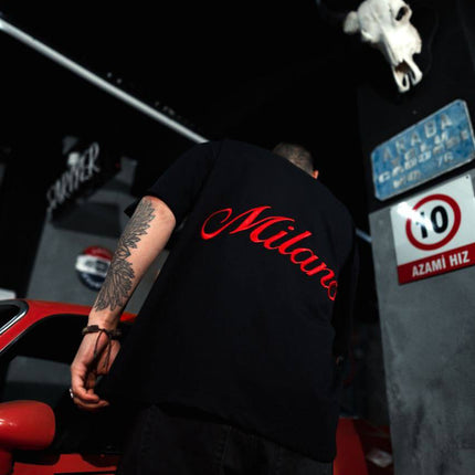 Men's Oversize 'Milano' Embroidered T-Shirt - Streetwear Designer Tee