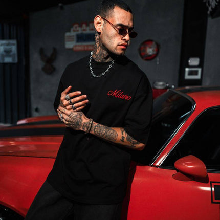 Men's Oversize 'Milano' Embroidered T-Shirt - Streetwear Designer Tee
