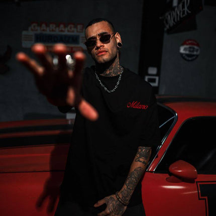 Men's Oversize 'Milano' Embroidered T-Shirt - Streetwear Designer Tee