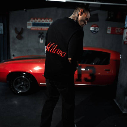 Men's Oversize 'Milano' Embroidered T-Shirt - Streetwear Designer Tee