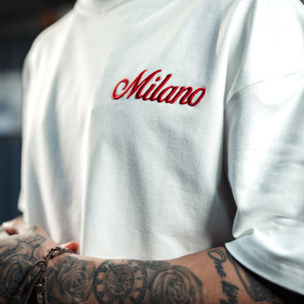 Men's Oversize 'Milano' Embroidered T-Shirt - Streetwear Designer Tee