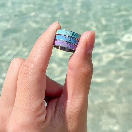 Mint Enamel Highs and Lows Ring