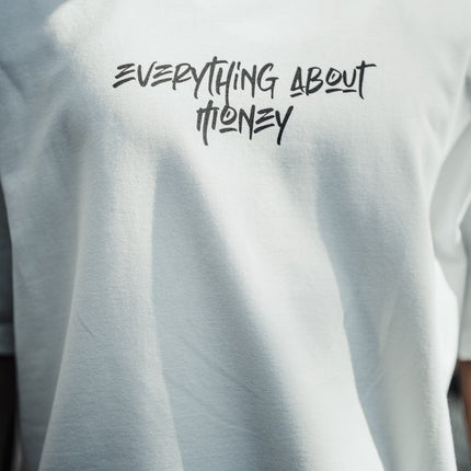 Everything About Money Urban Graphic Tee – Bold Typography Streetwear for the Hustle