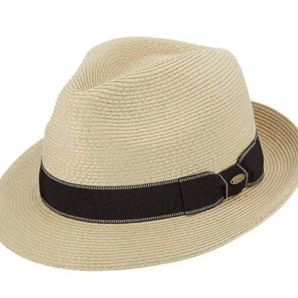 Scala Wyatt - Straw Fedora Hat