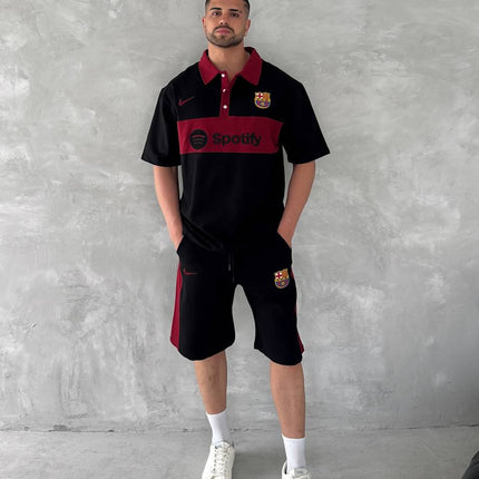Blaugrana Spirit Men's Polo & Shorts Set – Modern Football Style