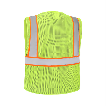 Kiwi High Visibility ANSI/ISEA 107-2020, Type R, Class 2 Contrast Trimmed Neon Safety Vest [70100]