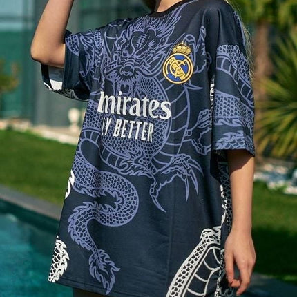 New Season Real Madrid Dragon Printed Oversized T-Shirt