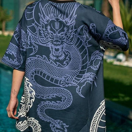 New Season Real Madrid Dragon Printed Oversized T-Shirt