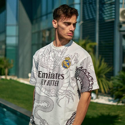 New Season Real Madrid Dragon Printed Oversized T-Shirt