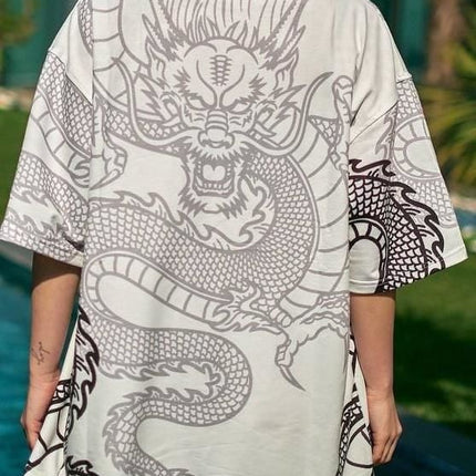 New Season Real Madrid Dragon Printed Oversized T-Shirt