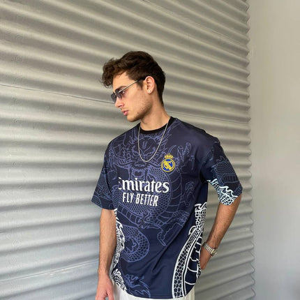 New Season Real Madrid Dragon Printed Oversized T-Shirt