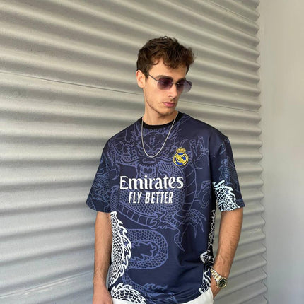 New Season Real Madrid Dragon Printed Oversized T-Shirt