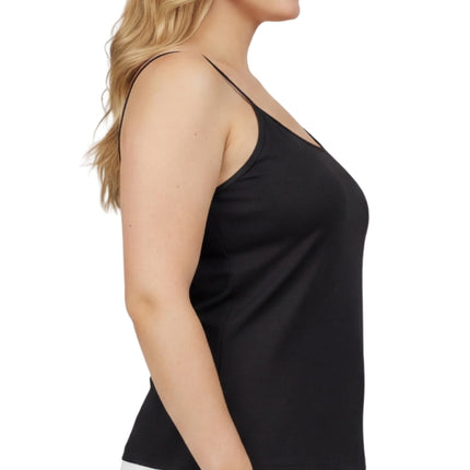 Women's Essential Adjustable Strap Camisole in Soft Cotton Blend Fabric with a built in Shelf Bra