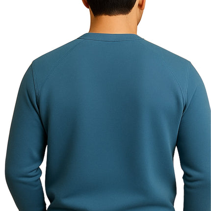 Mens 3-Pocket Fleece Sweatshirt with Raglan Seams, Chest Pocket and Tagless Neck