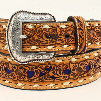 Nocona Western Blue Floral - Mens Belt