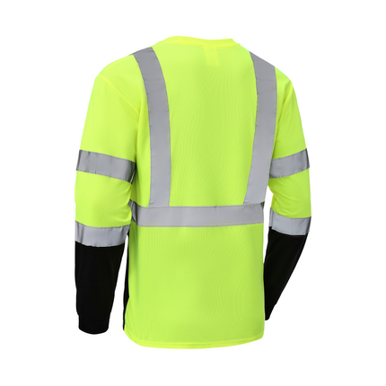 Kiwi High Visibility ANSI/ISEA 107-2020, Type R, Class 3 Two Tone Neon Long Sleeve Safety Shirt [73100]