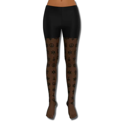 Occulted Stockings – Mystical Nylon Blend Tights for Alt Fashion, Goth Style & Layering