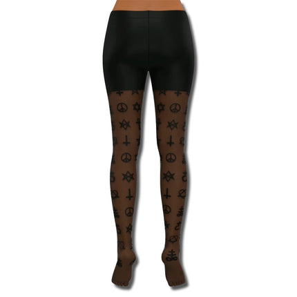 Occulted Stockings – Mystical Nylon Blend Tights for Alt Fashion, Goth Style & Layering