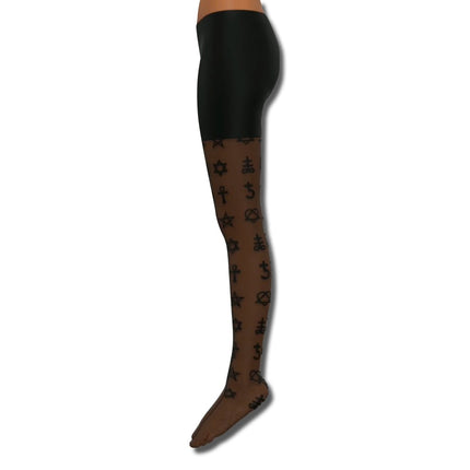 Occulted Stockings – Mystical Nylon Blend Tights for Alt Fashion, Goth Style & Layering