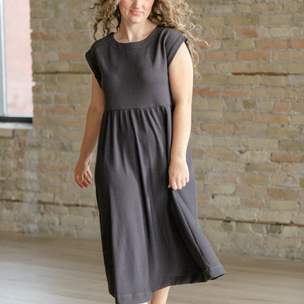 Olivia A-line Solid Midi Dress - FINAL SALE