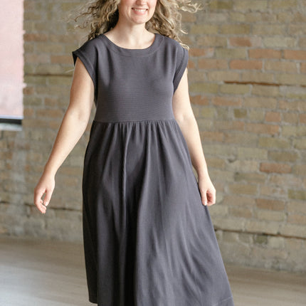 Olivia A-line Solid Midi Dress - FINAL SALE