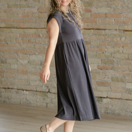 Olivia A-line Solid Midi Dress - FINAL SALE
