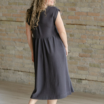 Olivia A-line Solid Midi Dress - FINAL SALE